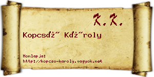 Kopcsó Károly névjegykártya