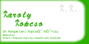 karoly kopcso business card